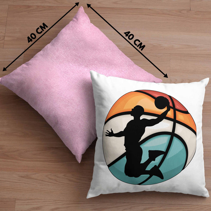 Basketball Kissen mit Füllung 40x40 Geschenk Basketballspieler Trainer Geschenkidee Lustige Kissen mit Füllung 40x40 Basketballer Jungs Jungen Coach (Grau) Rosa Trendation
