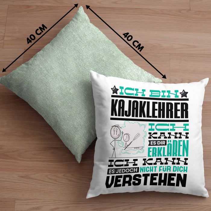 Kajaklehrer Geschenk Kaffee-Kissen mit Füllung 40x40 Geschenkidee für Kajaklehrer Ich Bin Kajaklehrer Ich Kann Es Dir Erklären Jedoch Nicht Für Dich Verstehen Spruch Lustig (Grau) Grün Trendation