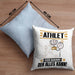 Athlet Kissen mit Füllung 40x40 Geschenk für Athlet Der Mann Der Alles Kann Geschenkidee zum Geburtstag (Grau) Blau Trendation