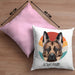 Schäferhund Besitzer Kissen mit Füllung 40x40 Geschenk Lustiger Spruch Geschenkidee Schäferhund Mama Papa (Grau) Rosa Trendation