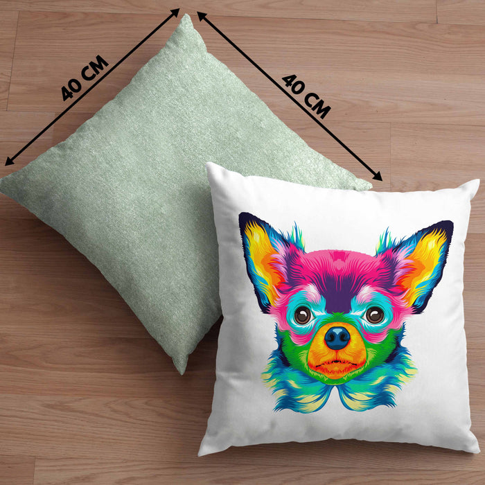 Chihuhahua Mama Besitzer Kissen mit Füllung 40x40 Geschenkidee Frauchen Herrchen Herz Bunte geschenkidee (Grau) Grün Trendation