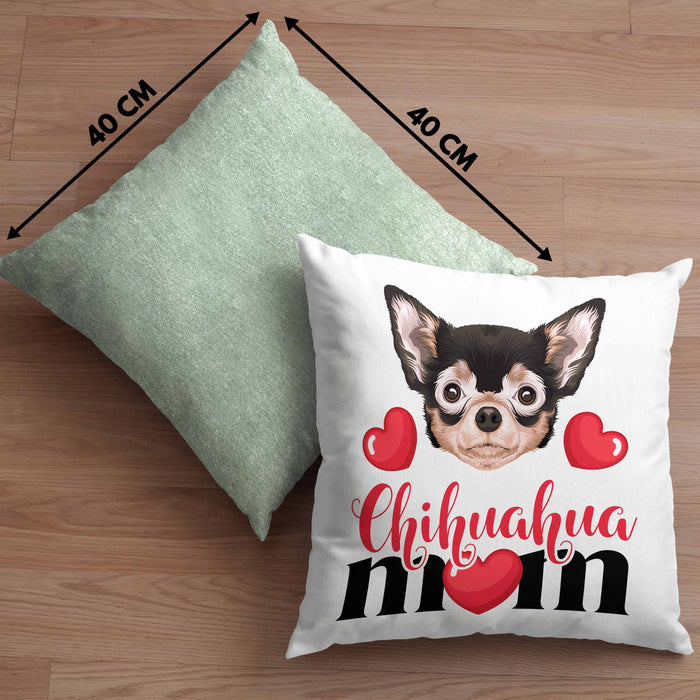 Chihuahua Besitzer Mom Mama Kissen mit Füllung 40x40 Geschenk Lustiger Spruch Geschenkidee Chihuahua Besitzerin (Grau) Grün Trendation