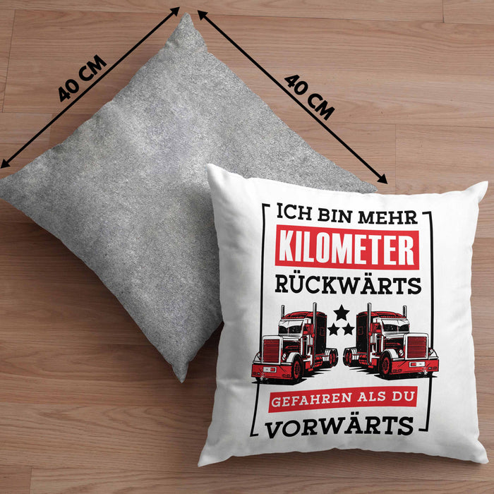 Lustige Kissen mit Füllung 40x40 LKW-Fahrer Geschenk Geschenkidee LKW Spruch (Grau) Grau Trendation