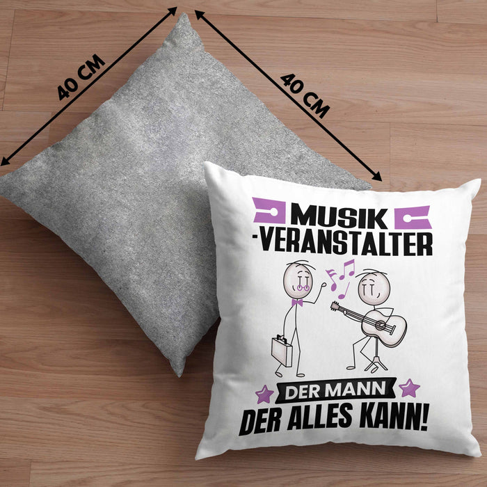 Musikveranstalter Kissen mit Füllung 40x40 Geschenk für Musikveranstalter Der Mann Der Alles Kann Geschenkidee zum Geburtstag (Grau) Grau Trendation