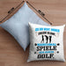 Golfer Geschenk Kissen mit Füllung 40x40 Ich Bin Nicht immer Schlecht Gelaunt Golfspieler (Grau) Blau Trendation