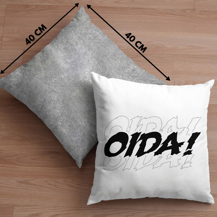 Oida Kissen mit Füllung 40x40 Geschenk Bayern Bayrisch Dialekt (Grau) Grau Trendation