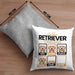 Golden Retriever Besitzer Kissen mit Füllung 40x40 Geschenk Lustiger Spruch Geschenkidee Golden Retriever Tricks Bleib (Grau) Grau Trendation