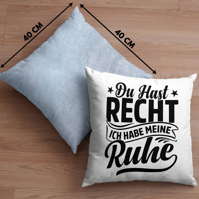 Ehemann Kissen mit Füllung 40x40 Geschenk Ehefrau Geschenkidee Du Hast Recht Ich Hab Meine Ruhe Geschenkidee Arbeitskollege (Grau) Blau Trendation