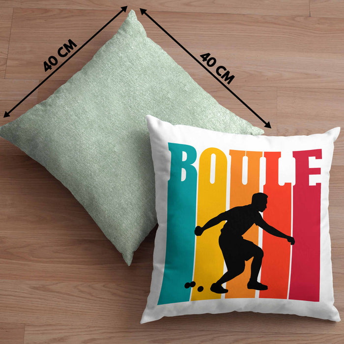 Boule Kissen mit Füllung 40x40 für Boule-Spieler als Geschenkidee Spruch (Grau) Grün Trendation