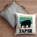 Lustige Tapir Kissen mit Füllung 40x40 Geschenk Tapir Liebhaber Grafik Retro (Grau) Grau Trendation