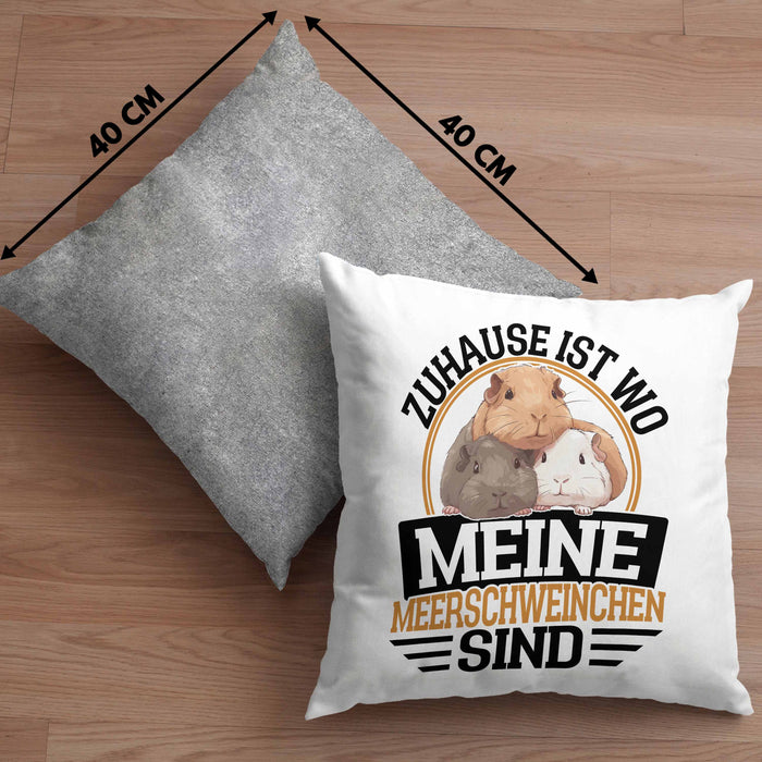 Meerschweinchen Geschenk Kissen mit Füllung 40x40 Spruch Meerschweinchen-Besitzerin Geschenkidee (Grau) Grau Trendation