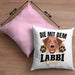 Die Mit Dem Labbi Geht Kissen mit Füllung 40x40 Gassi Gehen Labrador Besitzerin Geschenkidee Frauchen Geschenk (Grau) Rosa Trendation