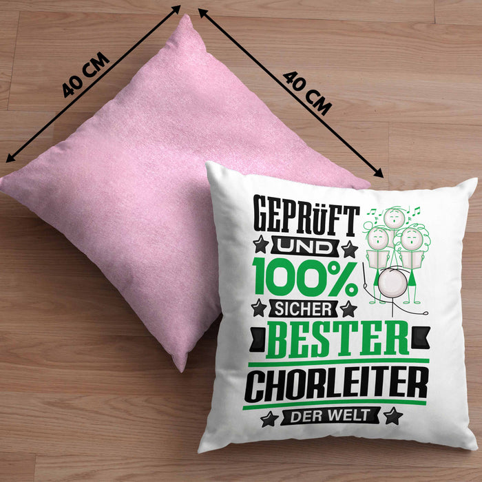 Chorleiter Geschenk Lustiger Spruch für Chorleiter Geschenkidee Bester Chorleiter Der WeltKissen mit Füllung 40x40 (Grau) Rosa Trendation