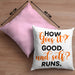 Lustige Kissen mit Füllung 40x40 Denglisch-Spruch "How goes it? Good!" (Grau) Rosa Trendation