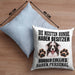 Border Collies Besitzer Kissen mit Füllung 40x40 Geschenk Lustiger Spruch Geschenkidee Besitzerin Border Collies Haben Personal (Grau) Blau Trendation