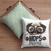 Mops Papa Besitzer Kissen mit Füllung 40x40 Geschenk Lustiger Spruch Geschenkidee Mops Liebhaber (Grau) Grün Trendation