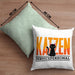 Katzen Servicepersonal Kissen mit Füllung 40x40 Geschenkidee Lustig Spruch Katzenbesitzer KatzenMama (Grau) Grün Trendation