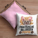Französische Bulldogge Papa Besitzer Kissen mit Füllung 40x40 Geschenk Lustiger Spruch Geschenkidee Französische Bulldogge Liebhaber (Grau) Rosa Trendation