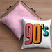 90er Jahre Kissen mit Füllung 40x40 "90's" - Retro Geschenk für Nostalgiker (Grau) Rosa Trendation
