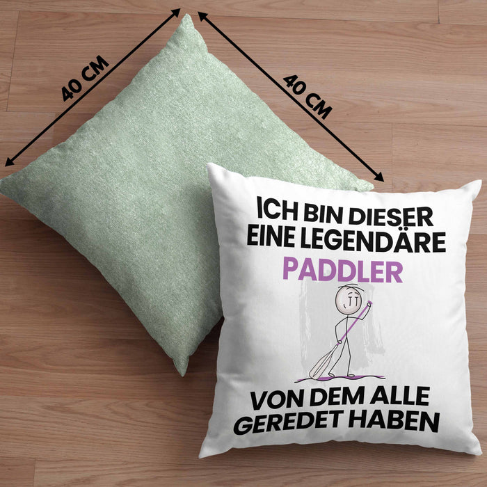 Paddler Geschenk Kissen mit Füllung 40x40 Lustige Geschenkidee Geburtstag für Paddler Ich Bin Dieser Legendäre Paddler Von Dem Alle Geredet Haben (Grau) Grün Trendation