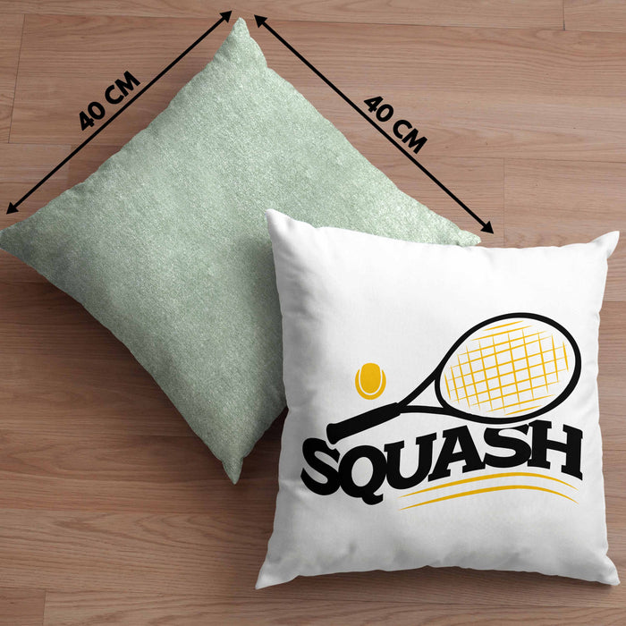 Lustige Squash-Kissen mit Füllung 40x40 Geschenk für Squash-Spieler (Grau) Grün Trendation