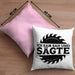 Ich Kam Sah Und Sägte Kreissäge Kissen mit Füllung 40x40 Geschenk Holzarbeiter Geschenkidee Schreiner (Grau) Rosa Trendation
