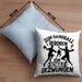 Handball Geschenk Kissen mit Füllung 40x40 Geschenkidee Handball-Spieler Handballspielerin Mädchen Jungs Zum Handball Geboren Zur Schule Gezwungen (Grau) Blau Trendation
