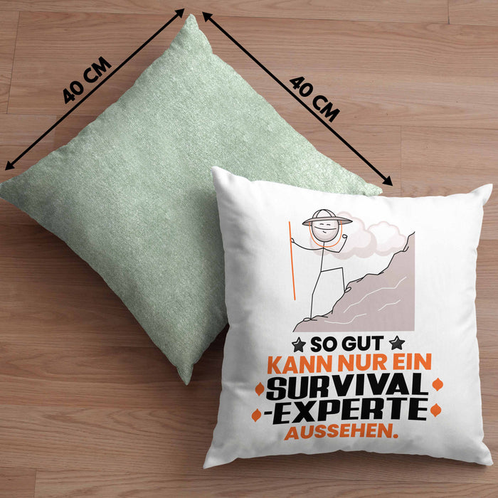 Survival-Experte Geschenk Kissen mit Füllung 40x40 So Gut Kann Nur Ein Survival-Experte Aussehen Geschenkidee (Grau) Grün Trendation
