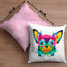 Chihuhahua Mama Besitzer Kissen mit Füllung 40x40 Geschenkidee Frauchen Herrchen Herz Bunte geschenkidee (Grau) Rosa Trendation