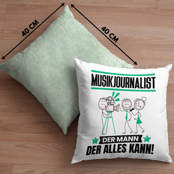 Musikjournalist Kissen mit Füllung 40x40 Geschenk für Musikjournalist Der Mann Der Alles Kann Geschenkidee zum Geburtstag (Grau) Grün Trendation