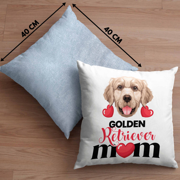 Golden Retriever Besitzer Mom Mama Kissen mit Füllung 40x40 Geschenk Lustiger Spruch Geschenkidee Golden Retriever Besitzerin (Grau) Blau Trendation