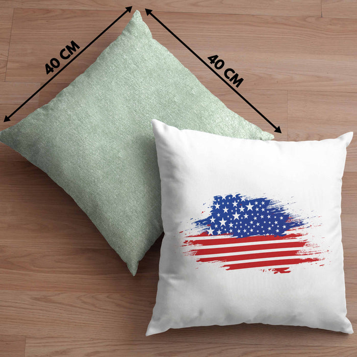 USA Kissen mit Füllung 40x40 Geschenk Amerika Geschenkidee Auslandjahr Vereinigte Staaten Von Amerika (Grau) Grün Trendation