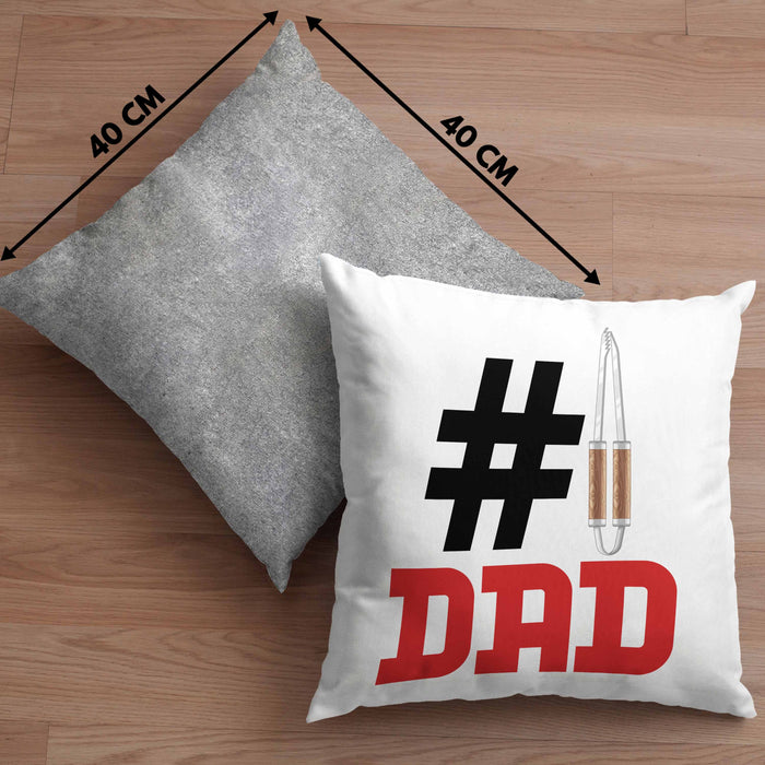 Grillen Nummer 1 Dad Vater Kissen mit Füllung 40x40 Geschenk Grillmeister Papa Geschenkidee Bester Papa Der Welt Vatertag Lustige Geschenkidee (Grau) Grau Trendation