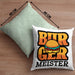 Burger Meister Kissen mit Füllung 40x40 Geschenk Spruch Grillen Sommer Burger Liebhaber Geschenkidee Cheeseburger (Grau) Grün Trendation