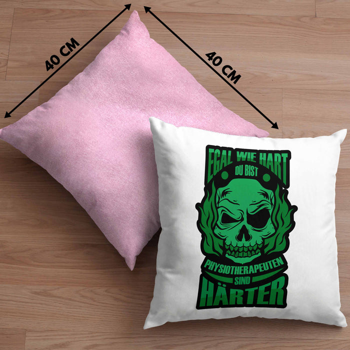 Kissen mit Füllung 40x40 für Physiotherapeuten Geschenk für Physiotherapie (Grau) Rosa Trendation