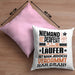Läufer Geschenk Kissen mit Füllung 40x40 Lustige Geschenkidee für Läufer Geburtstag Niemand Ist Perfekt Aber Als Läufer Ist Man Nah Dran (Grau) Rosa Trendation