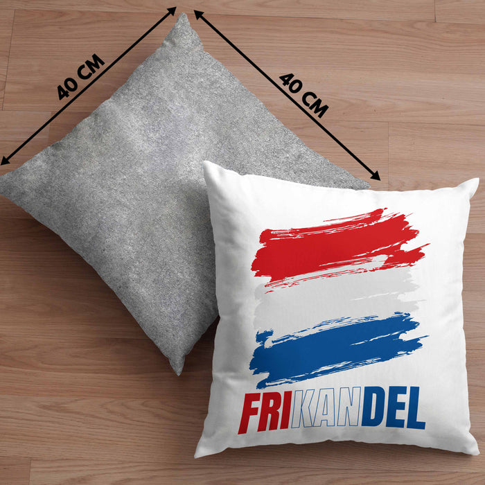 Holland Fan Kissen mit Füllung 40x40 Geschenk Holländer Frikande (Grau) Grau Trendation