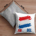 Holland Fan Kissen mit Füllung 40x40 Geschenk Holländer Frikande (Grau) Grau Trendation