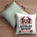 Australian Shepherd Papa Besitzer Kissen mit Füllung 40x40 Geschenk Lustiger Spruch Geschenkidee Australian Shepherd Liebhaber (Grau) Grün Trendation