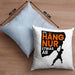Lustige Kletter-Kissen mit Füllung 40x40 "Ich häng nur etwas ab" Geschenkidee für Boulder- und Kletter-Fans (Grau) Blau Trendation