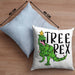Tree Rex Kissen mit Füllung 40x40 Geschenk T-Rex Geschenkidee Jungs Weihnachten Dinosaurier Xmas (Grau) Blau Trendation