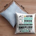 Hundepfleger Geschenk Kissen mit Füllung 40x40 Lustiger Spruch Erheben Sie Sich Der Hundepfleger Betritt den Raum (Grau) Blau Trendation