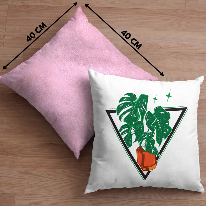 Gärtner Geschenk Kissen mit Füllung 40x40 Pflanzen Motiv Design Geschenkidee Garten-Pflege (Grau) Rosa Trendation