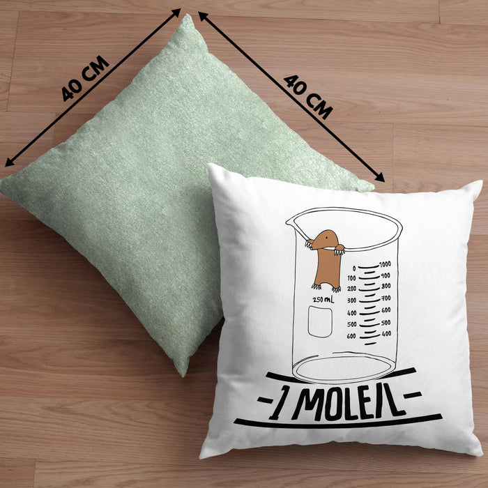 Chemiker Kissen mit Füllung 40x40 Lustiger Maulwurf Mole Per Liter Chemie Avogadro's Chemiker Kissen mit Füllung 40x40 (Grau) Grün Trendation