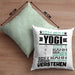 Yogi Geschenk Kaffee-Kissen mit Füllung 40x40 Geschenkidee für Yogi Ich Bin Yogi Ich Kann Es Dir Erklären Jedoch Nicht Für Dich Verstehen Spruch Lustig (Grau) Grün Trendation