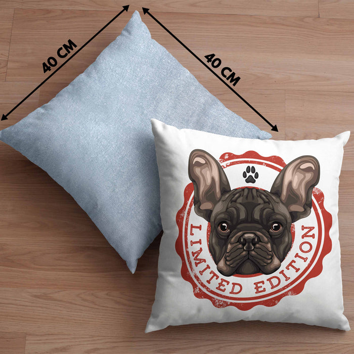 Boxer Hunde Kissen mit Füllung 40x40 Geschenk Hundebesitzerin Boxer Frauchen Herrchen Geschenkidee Kaffee-Kissen mit Füllung 40x40 Limited Edition (Grau) Blau Trendation