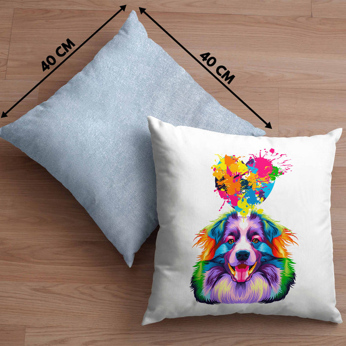Australian Shepherd Herz Farbe Besitzer Kissen mit Füllung 40x40 Geschenk Lustiger Spruch Geschenkidee Australian Shepherd Liebhaber (Grau) Blau Trendation