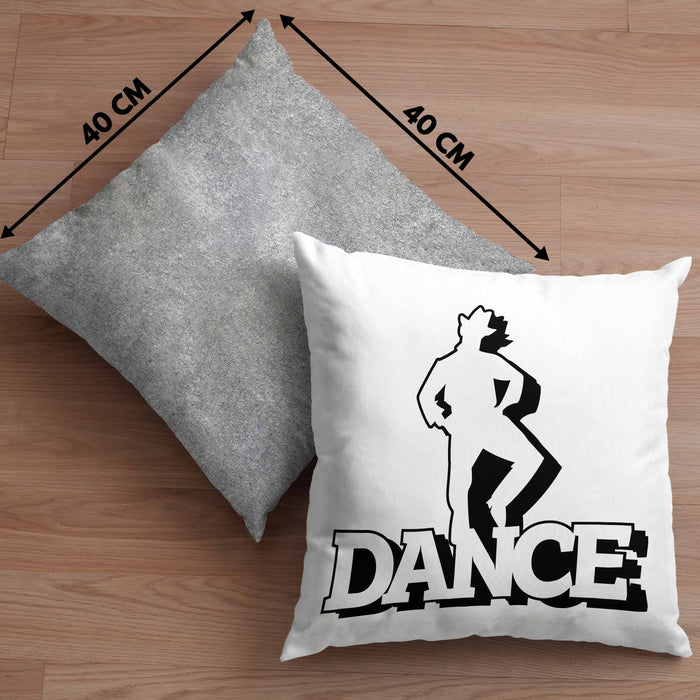 Lustige Tänzer Kissen mit Füllung 40x40 Geschenk für Tänzer und Tänzerinnen "Dance" (Grau) Grau Trendation