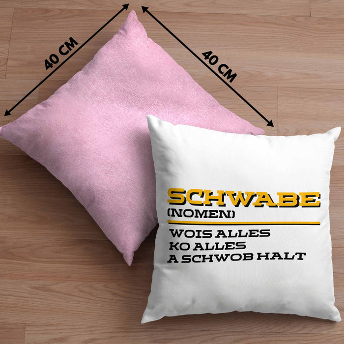Lustige Kissen mit Füllung 40x40 für Schwaben (Grau) Rosa Trendation