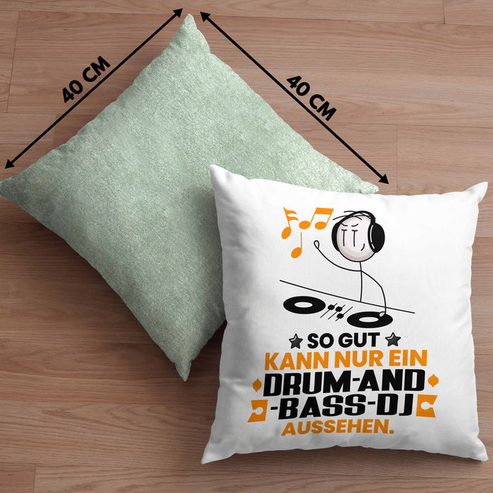 Drum-and-Bass-DJ Geschenk Kissen mit Füllung 40x40 So Gut Kann Nur Ein Drum-and-Bass-DJ Aussehen Geschenkidee (Grau) Grün Trendation